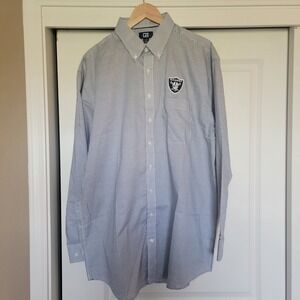 Las‎ Vegas Raiders Mens NWT Cutter and Buck Oxford Stripe Long...